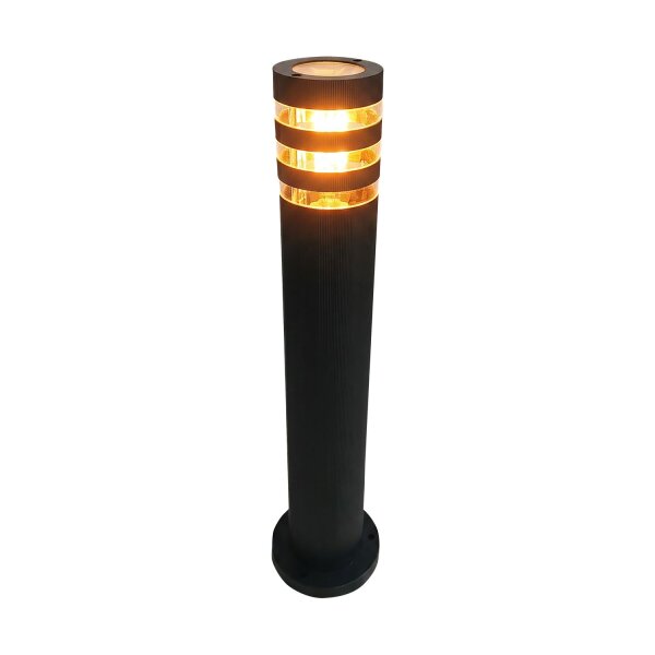 Wegeleuchte Schwarz E27 IP44 H:45 cm Lichtring modern