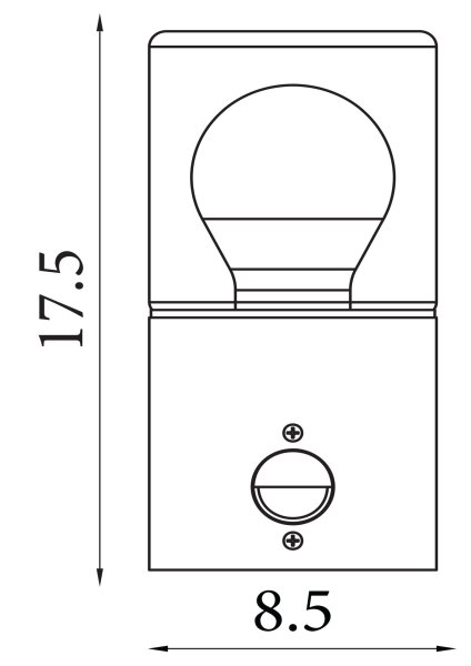 Außenwandleuchte Bewegungsmelder Aluminium Schwarz IP44