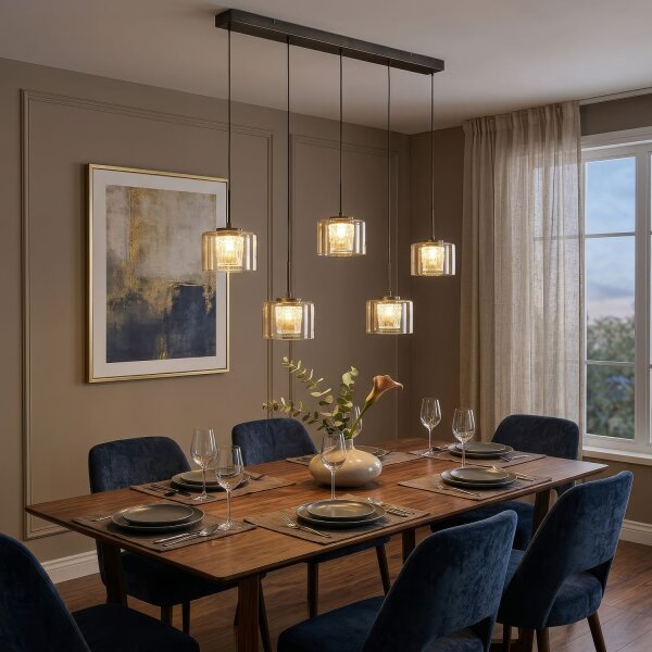 LED Hängelampe 3000K Bronze Champagner L:131 cm Glas
