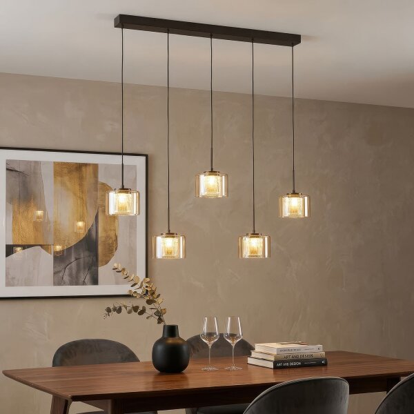 LED Hängelampe 3000K Bronze Champagner L:131 cm Glas