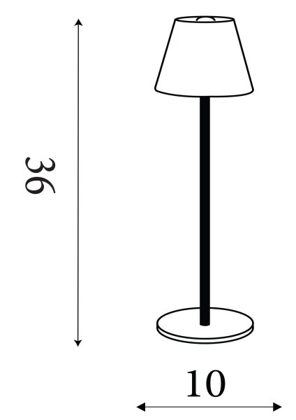 LED Tischleuchte Akku 2700-6500K Metall Messing H:36 cm