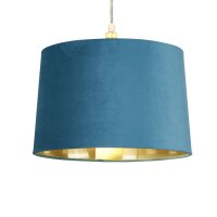 Lampenschirm Samt Gr&uuml;n-Blau Gold E14 E27 &Oslash;30...