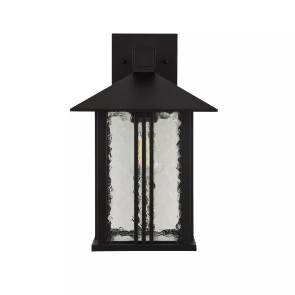 Wandlaterne Außen Aluminium Glas Schwarz E27 IP44 Außen