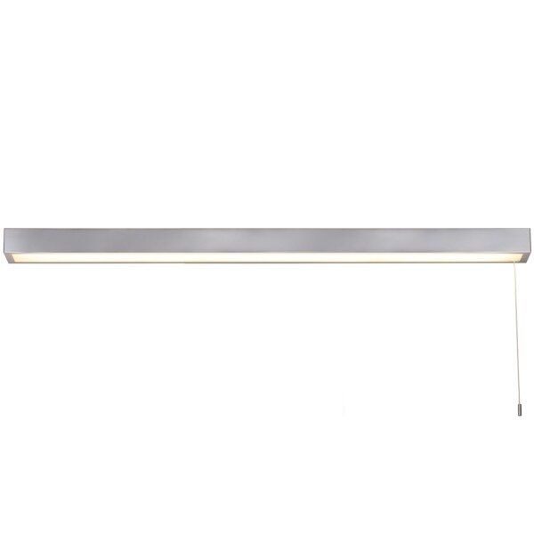 LED Wandlampe 3000K Alu Chrom IP44 90 cm Zugschalter