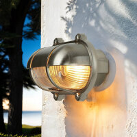 Applique nickel IP64 laiton v&eacute;ritable ovale Maritim