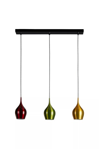 Pendelleuchte Aluminium Weinrot Grün Gold E14 L:71 cm