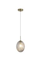 Pendelleuchte Glas Metall Messing Bernstein E14...