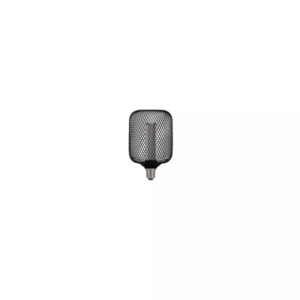 LED Leuchtmittel 1800K Glas Metall Schwarz E27 Ø10 cm