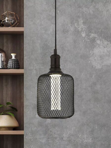 LED Leuchtmittel 4000K Glas Schwarz-Chrom E27 Ø12 cm