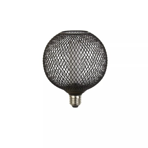 LED Leuchtmittel 4000K Glas Metall Schwarz E27 H:16 cm