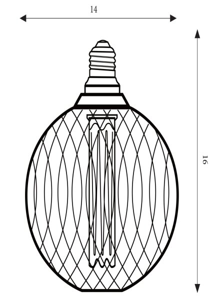 LED Leuchtmittel 4000K Glas Metall Schwarz E27 H:16 cm