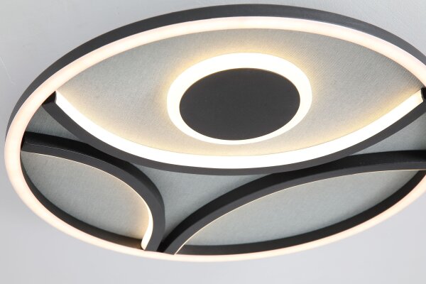 LED Deckenleuchte dimmbar 3000K Metall Schwarz Ø39 cm