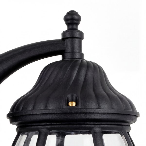 Lanterne murale rustique extérieure noire protégée de la pluie