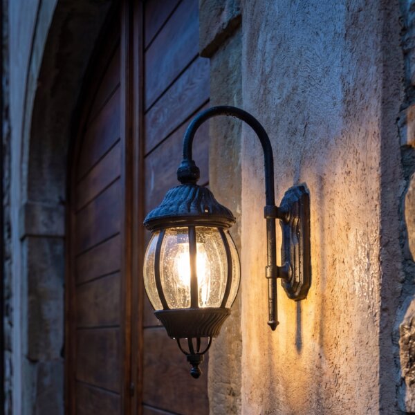 Lampe dextérieur nostalgique Applique murale AILEAN Noir IP23