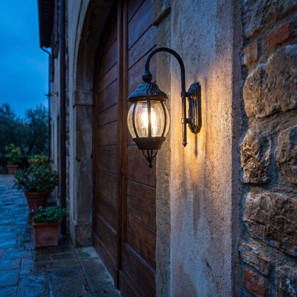 Lampe dextérieur nostalgique Applique murale AILEAN Noir IP23