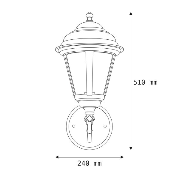 Lampe dextérieur noire antique Rustique IP44 aluminium