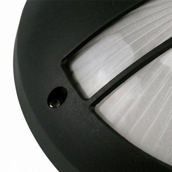 Lampe dextérieur ronde noire Ø26cm IP44 noir aluminium