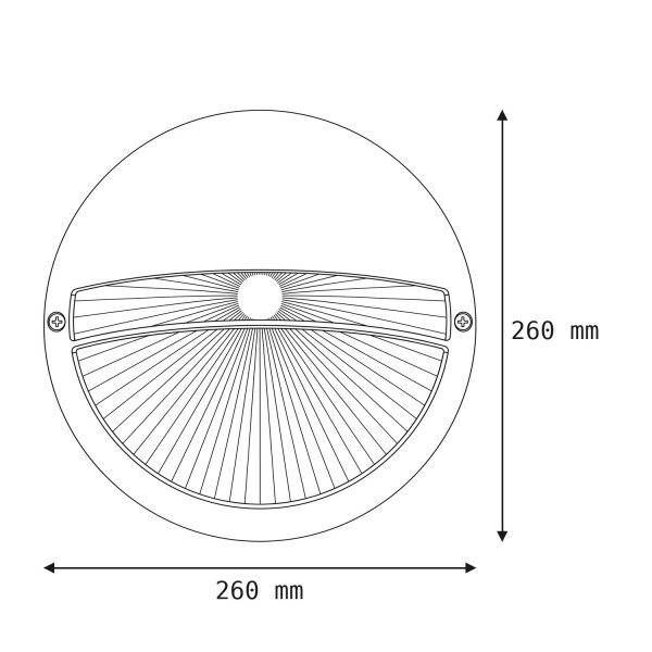 Lampe dextérieur ronde noire Ø26cm IP44 noir aluminium