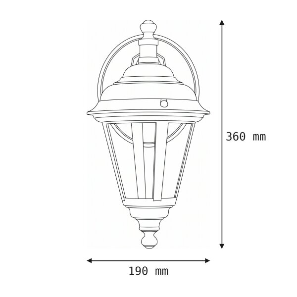 Applique extérieure Noir Rustique Aluminium IP44 ELEANOR