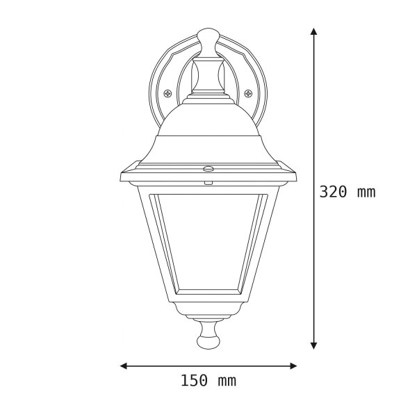 Lanterne murale rustique extérieure aluminium IP44 E27 Balcon