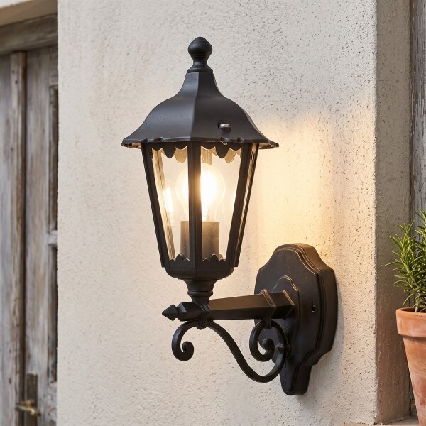 Applique murale rustique Extérieur Noir E27 IP44 Lampe dextérieur