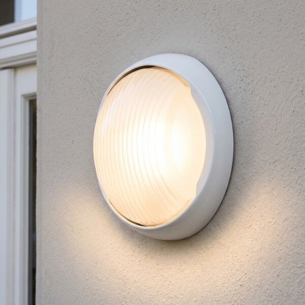 Lampe dextérieur mur IP44 blanc aluminium E27 entrée escalier