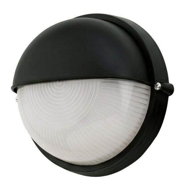 Applique murale extérieure maritime IP44 ronde Ø19cm noir blanc