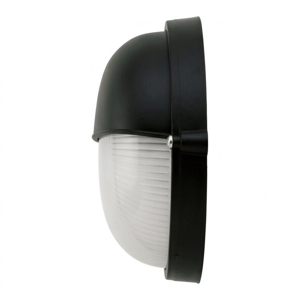 Applique murale extérieure maritime IP44 ronde Ø19cm noir blanc