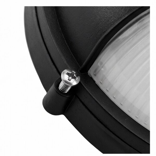 Applique murale extérieure maritime IP44 ronde Ø19cm noir blanc