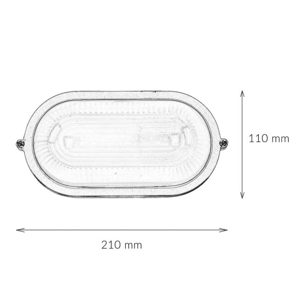 Applique extérieure maritime IP44 L:21cm noir blanc E27