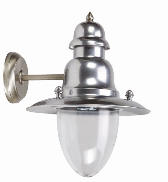 Applique maritime extérieure IP43 en nickel mat E27