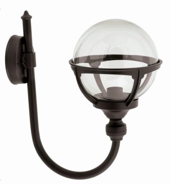Applique dextérieur vintage Noir IP44 Boule Abat-jour E27