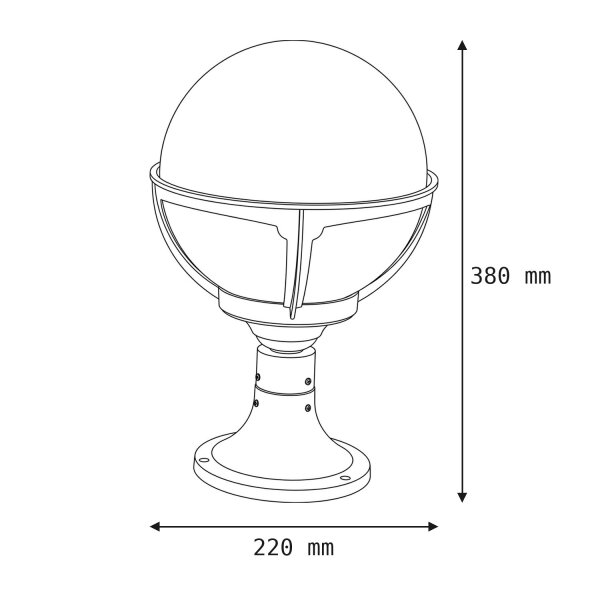 Luminaire de socle extérieur laiton Boule Abat-jour blanc