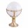 Luminaire de socle extérieur laiton Boule Abat-jour blanc
