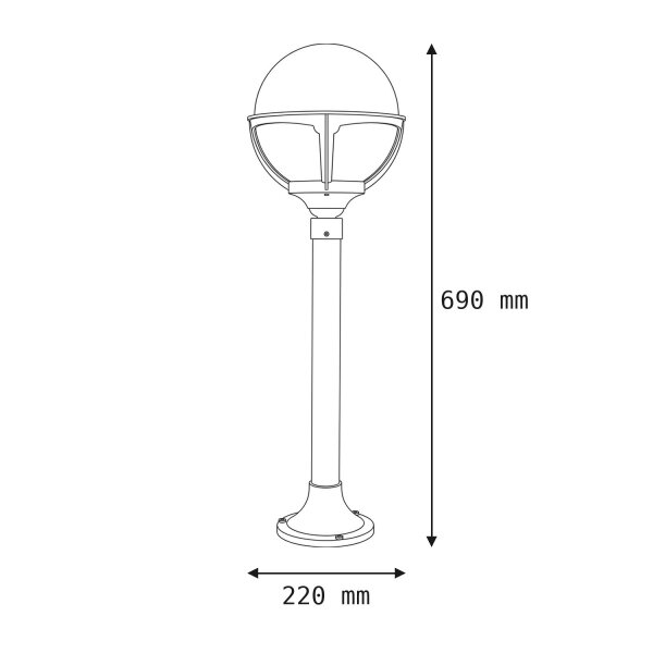 Lampe de jardin ALONNISOS laiton antique H:69cm