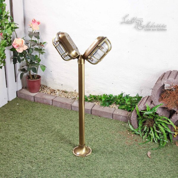 Lampadaire extérieur antique 2flmg en laiton véritable