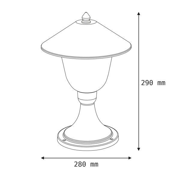 Lampe dallée jardin laiton verre H:29cm extérieur ANDROS