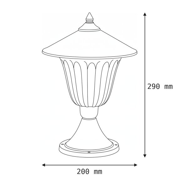 Lampadaire résistant aux intempéries laiton rustique H:29cm