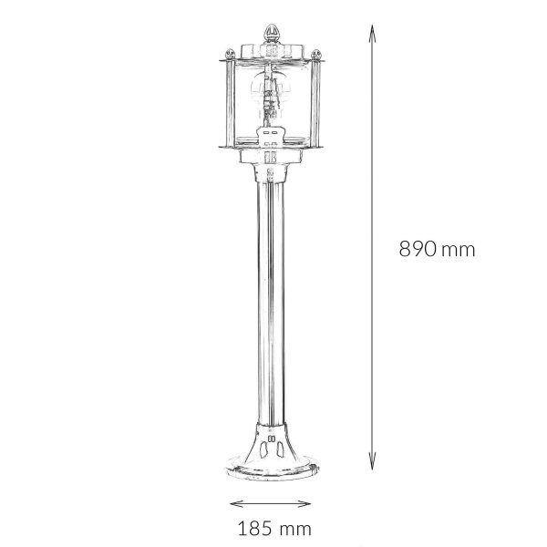 Lampe de jardin maritime laiton inoxydable H:89cm