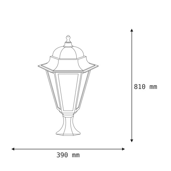 Luminaire de socle extérieur Noir IP43 81 cm E27 Rustique
