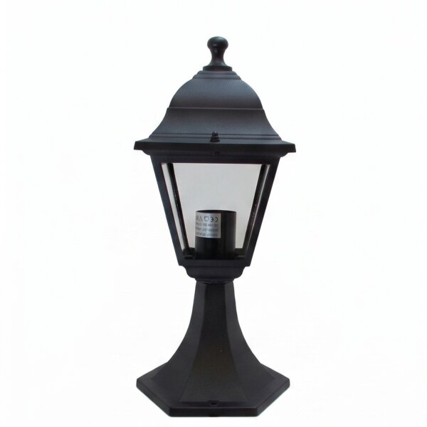 Luminaire de socle noir extérieur 38 cm petit rustique