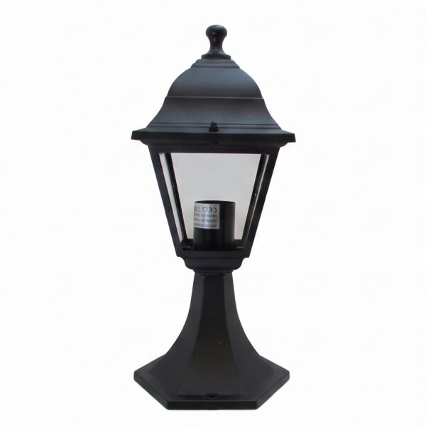 Luminaire de socle noir extérieur 38 cm petit rustique