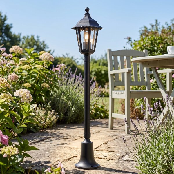 Luminaire dallée extérieur E27 noir 75 cm IP43 protégé contre la pluie
