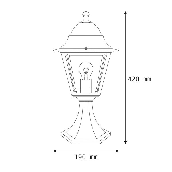Lampe de socle décorative ERNINE Aluminium Rustique 42