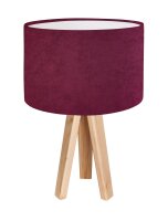 Lampe de table Rose Baie Blanc Bois Tripode 46cm...