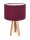 Lampe de table Rose Baie Blanc Bois Tripode 46cm R&eacute;tro