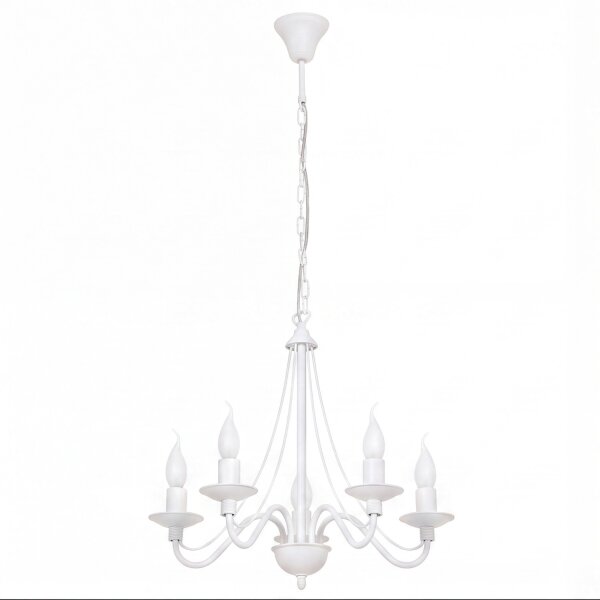 Lustre Métal Blanc 5 branches Rustique Salle à manger