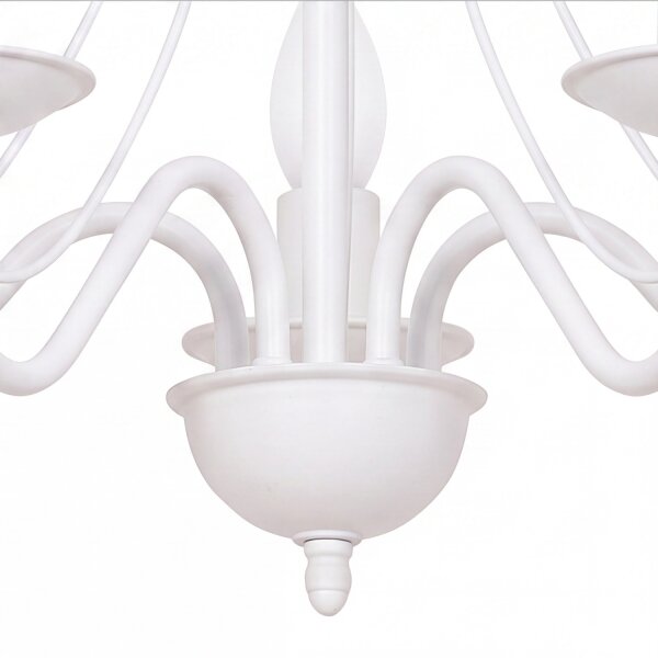 Lustre Métal Blanc 5 branches Rustique Salle à manger