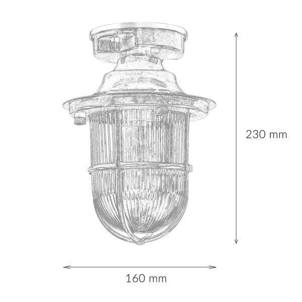 Plafonnier en laiton extérieur IP54 Terrasse maritime