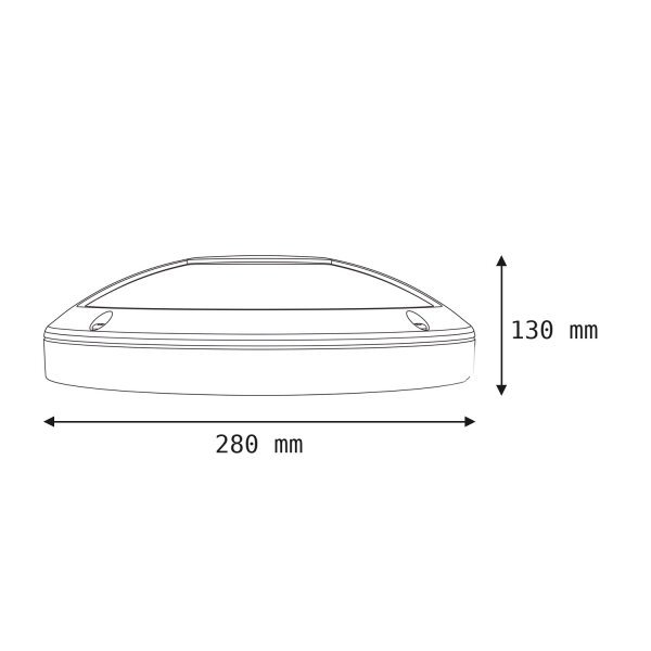 Plafonnier rond extérieur IP55 noir blanc Ø28cm ELWYN